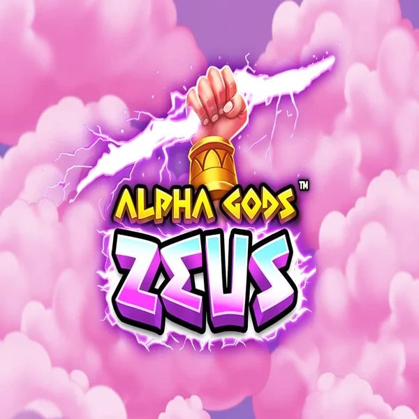 Alpha Gods Zeus slot logo by PearFiction Studios at Mega Riches Casino