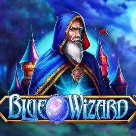 Official Slots logo: Blue Wizard by Quickspin at Mega Riches Casino