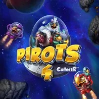 Pirots 4 logo by ELK Studios at Mega Riches Casino